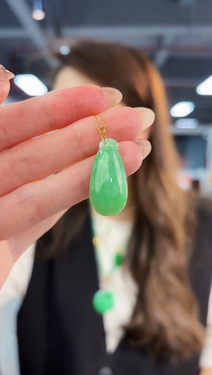 【闪购商品】翡翠颈饰18K金镶嵌缅料A货/支持复检/一件