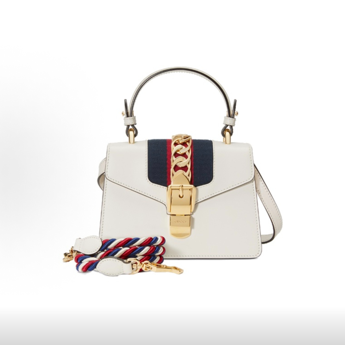 95新 GUCCI/古驰 塞尔维亚 白色 手提-G1477