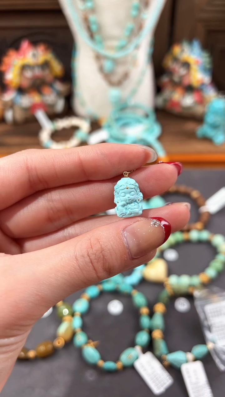 【闪购商品】绿松石提溜18K金镶嵌绿松石提溜