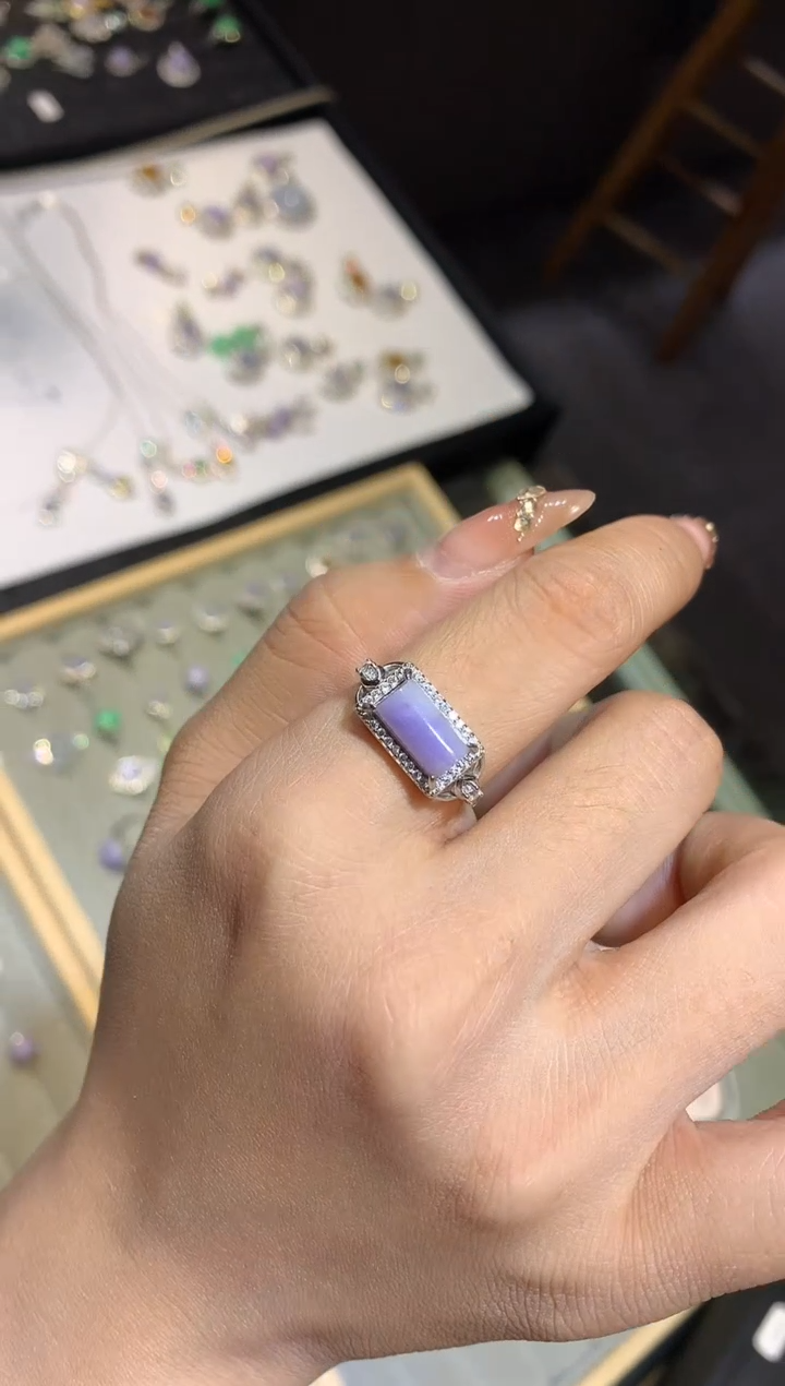 【闪购商品】翡翠吊坠(不含链)银S925镶嵌戒指