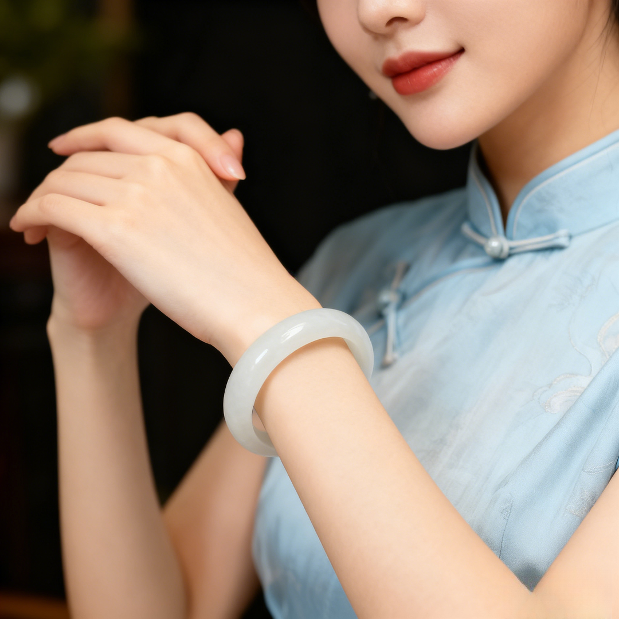 【HX】温润白润圆镯 柔润质感  简约设计 中式穿搭超适配 