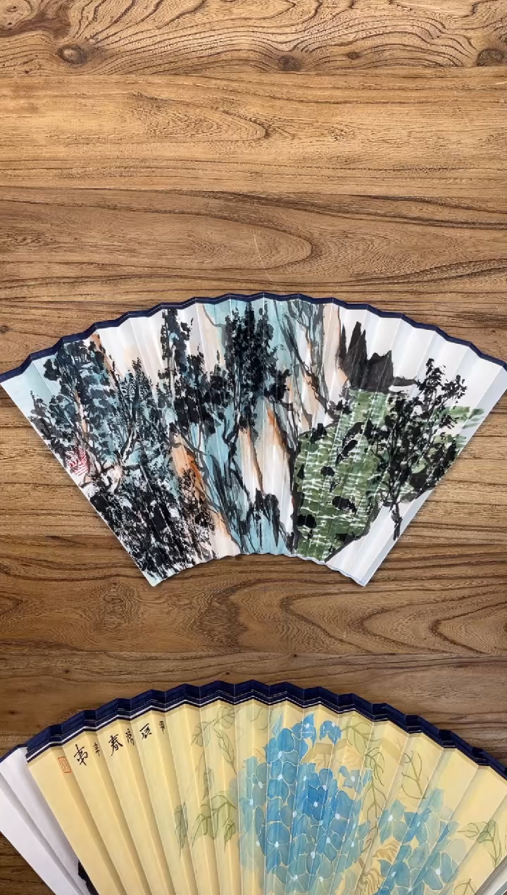 【闪购商品】扇子16方泽黎长物宣纸扇面