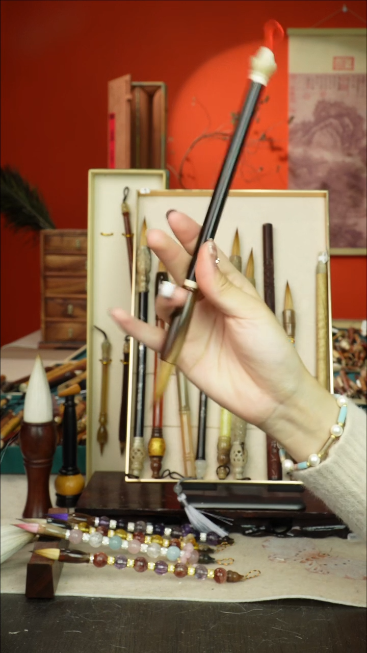 164号闪孤品高货毛笔链接 清水试笔 蘸墨不退