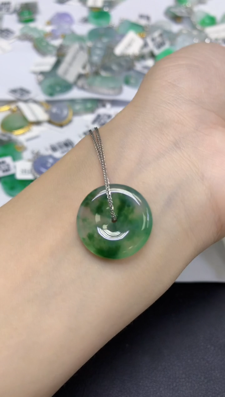 颈饰未镶嵌翡翠天然缅甸翡翠A货百元以上9元证书费自理