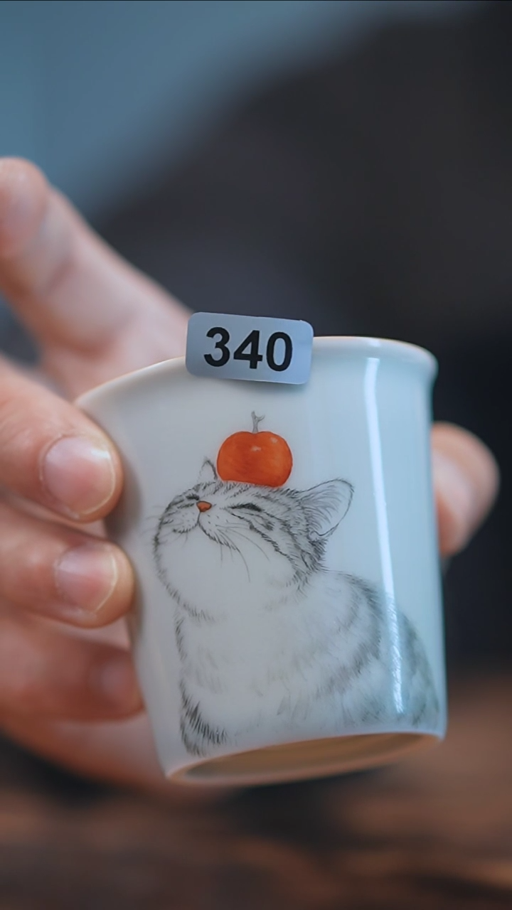 【闪购商品】340景德镇手绘小猫咪单杯