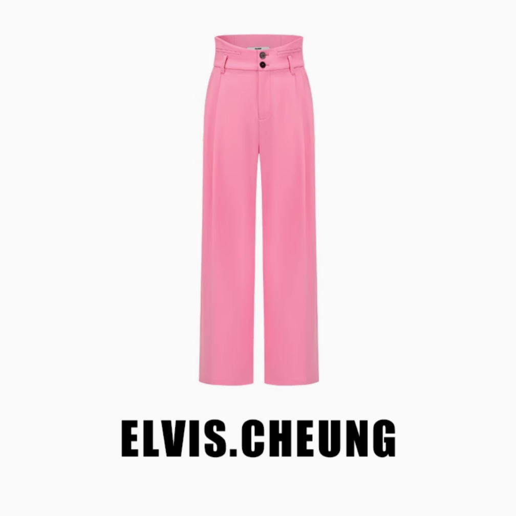 ELVIS.CHEUNG蒋云開運23秋冬精纺彩色高腰阔腿裤