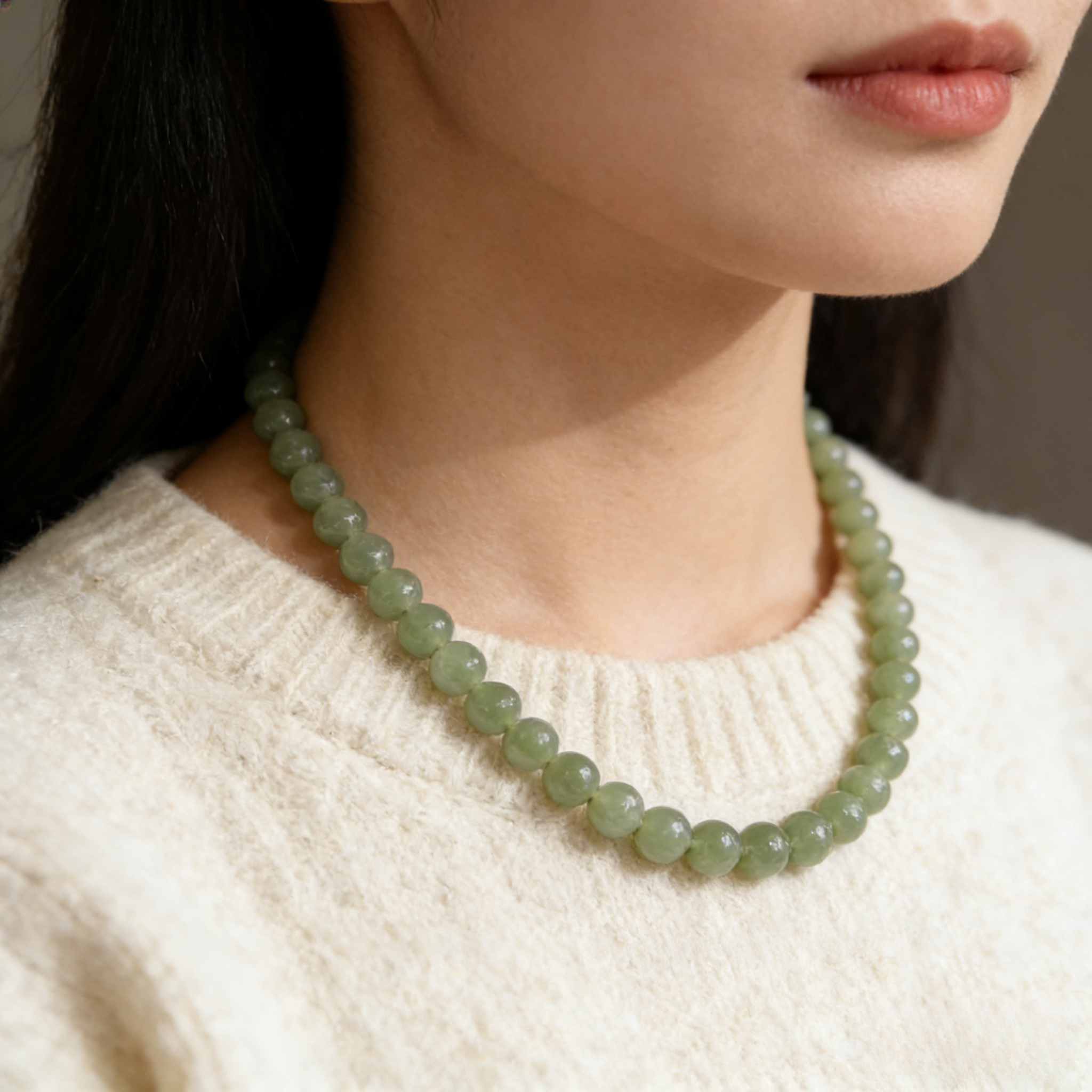 宠粉福利-浅绿温润珠串颈链 柔润质感 + 简约串珠 温婉氛围拉满