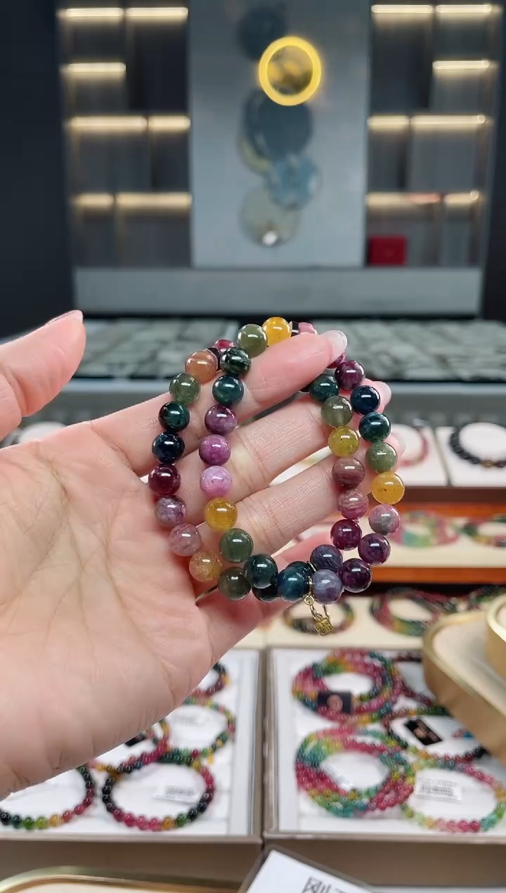 未镶嵌老矿碧玺单圈手串5mm+碧玺（多样性发一条）T