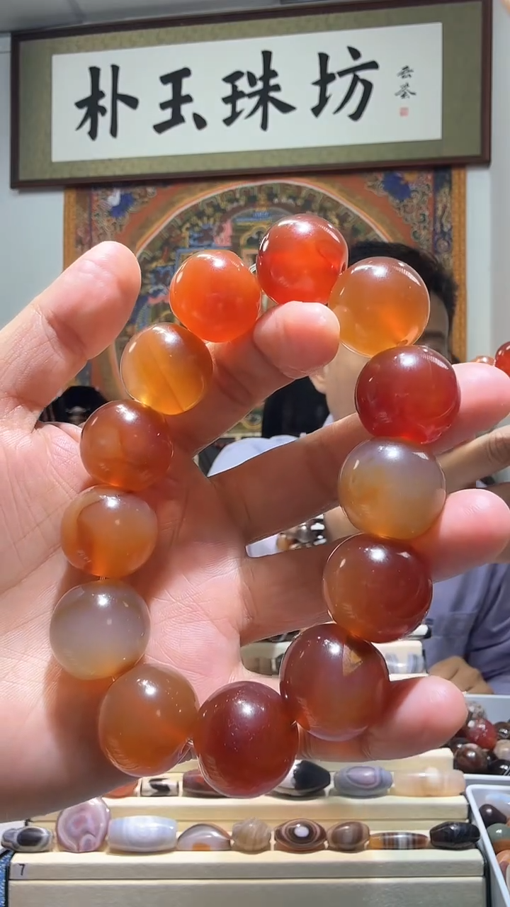 【闪购商品】玛瑙/玉髓手串未镶嵌圆珠手串20