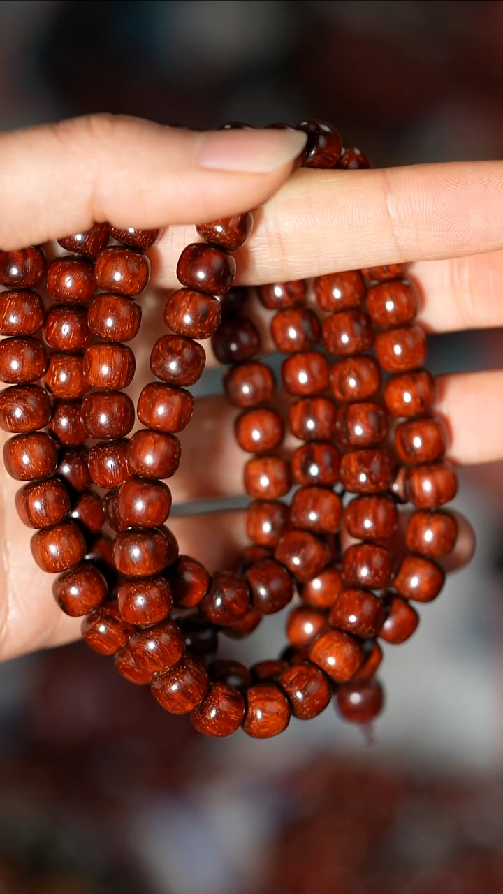 檀香紫檀（小叶紫檀）手串/手链稀缺琴料7*8*108老型珠小叶紫檀