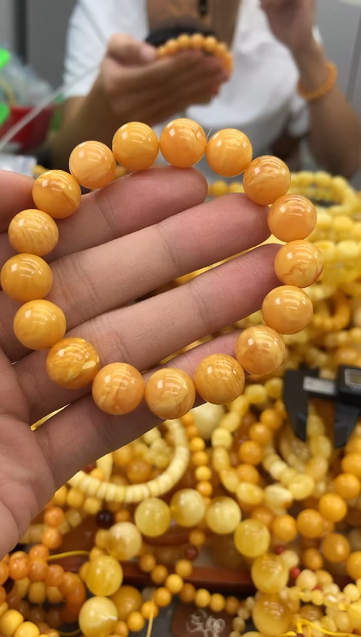 裸石蜜蜡未镶嵌手串