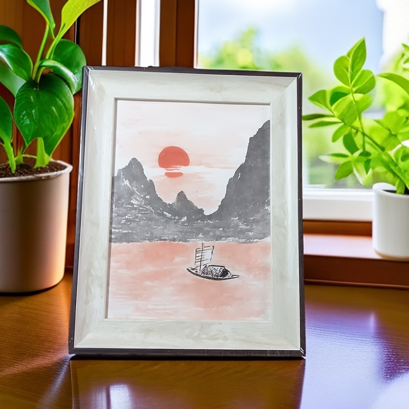 8寸艺术品文创摆台国风国潮《夕阳红》