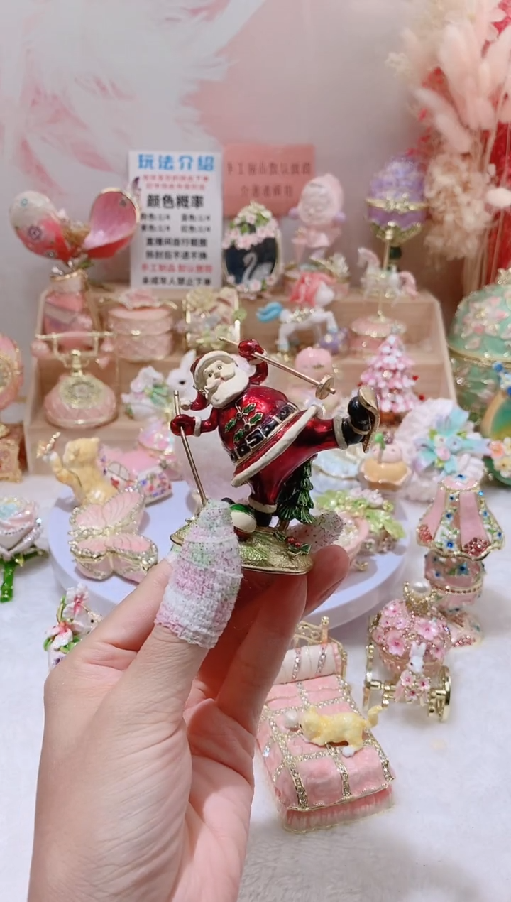 合金合金珐琅彩首饰盒摆件