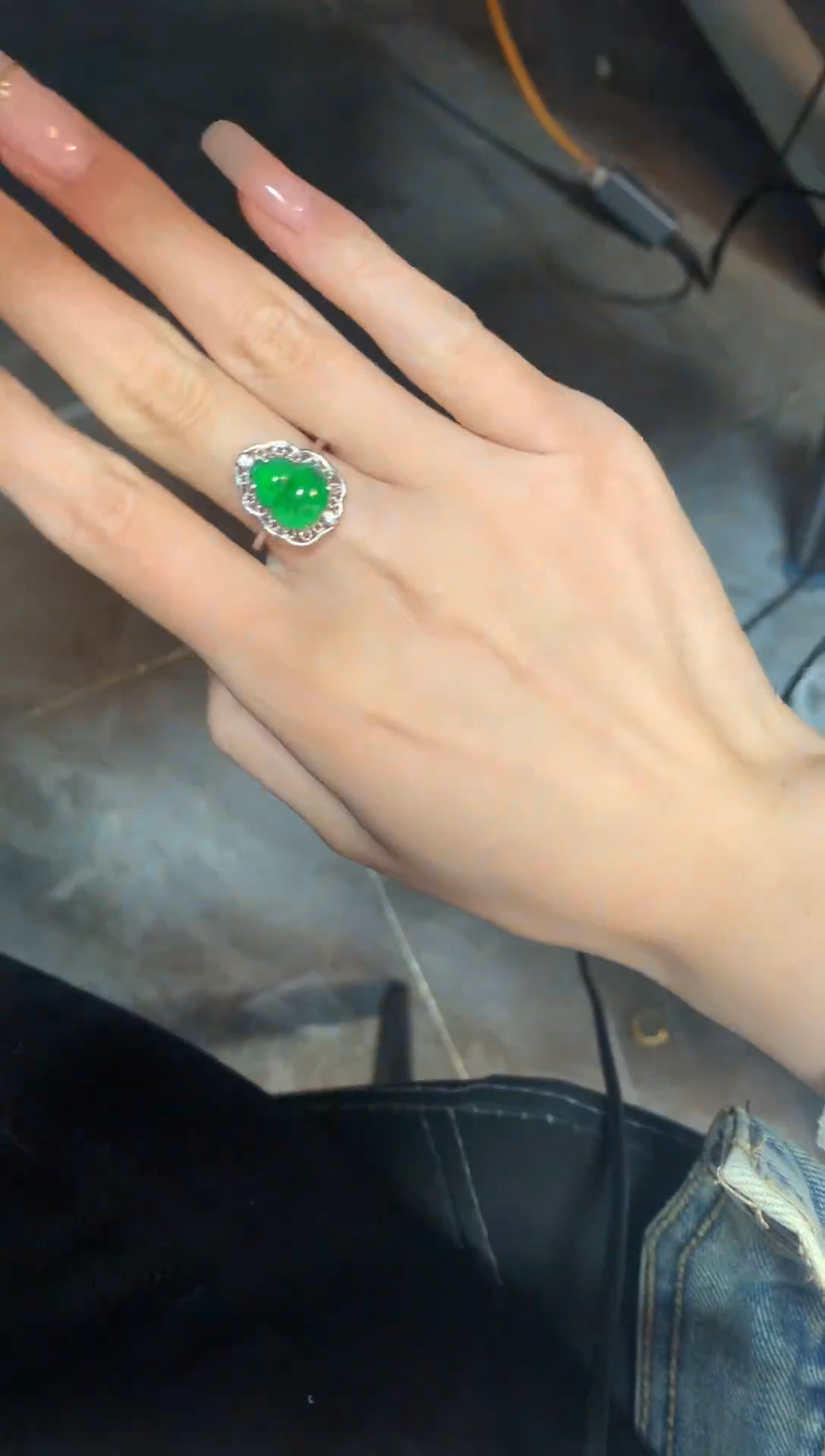 【闪购商品】翡翠戒指银S925镶嵌1111
