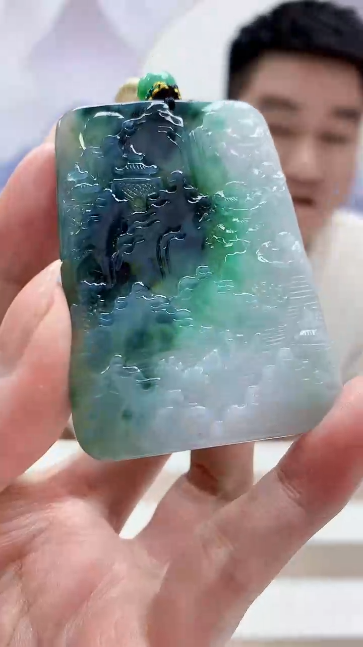 未镶嵌定制翡翠5028MM-毛货挂件127