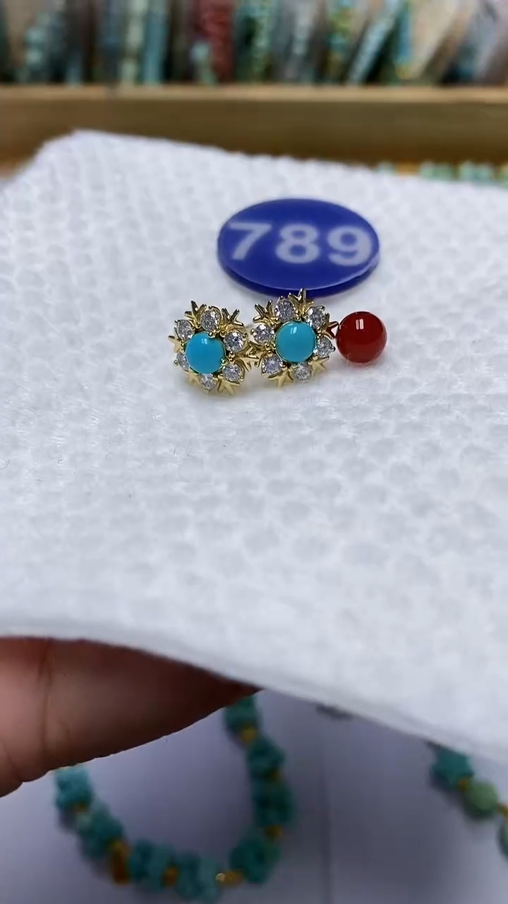 【闪购商品】玛瑙/玉髓耳钉未镶嵌789