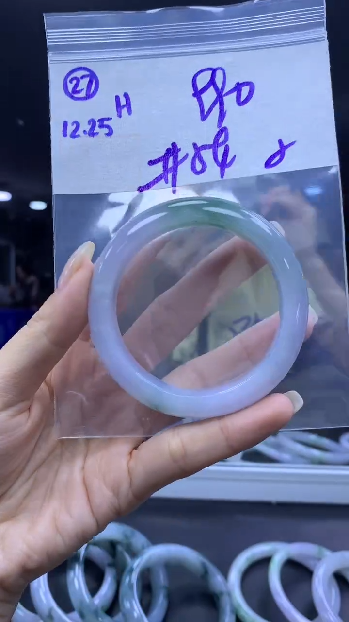 未镶嵌定制翡翠27手镯54纹+990元+拍一发一