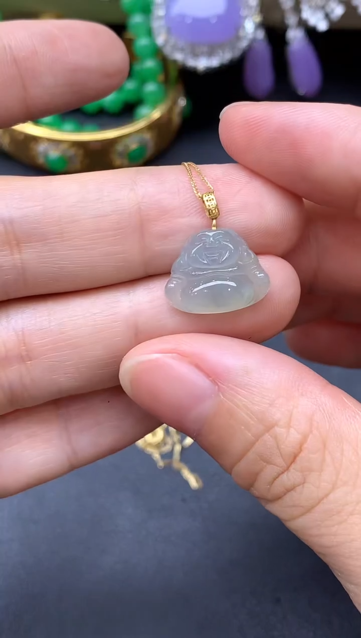 翡翠18K金镶嵌颈饰146-中国好珍宝