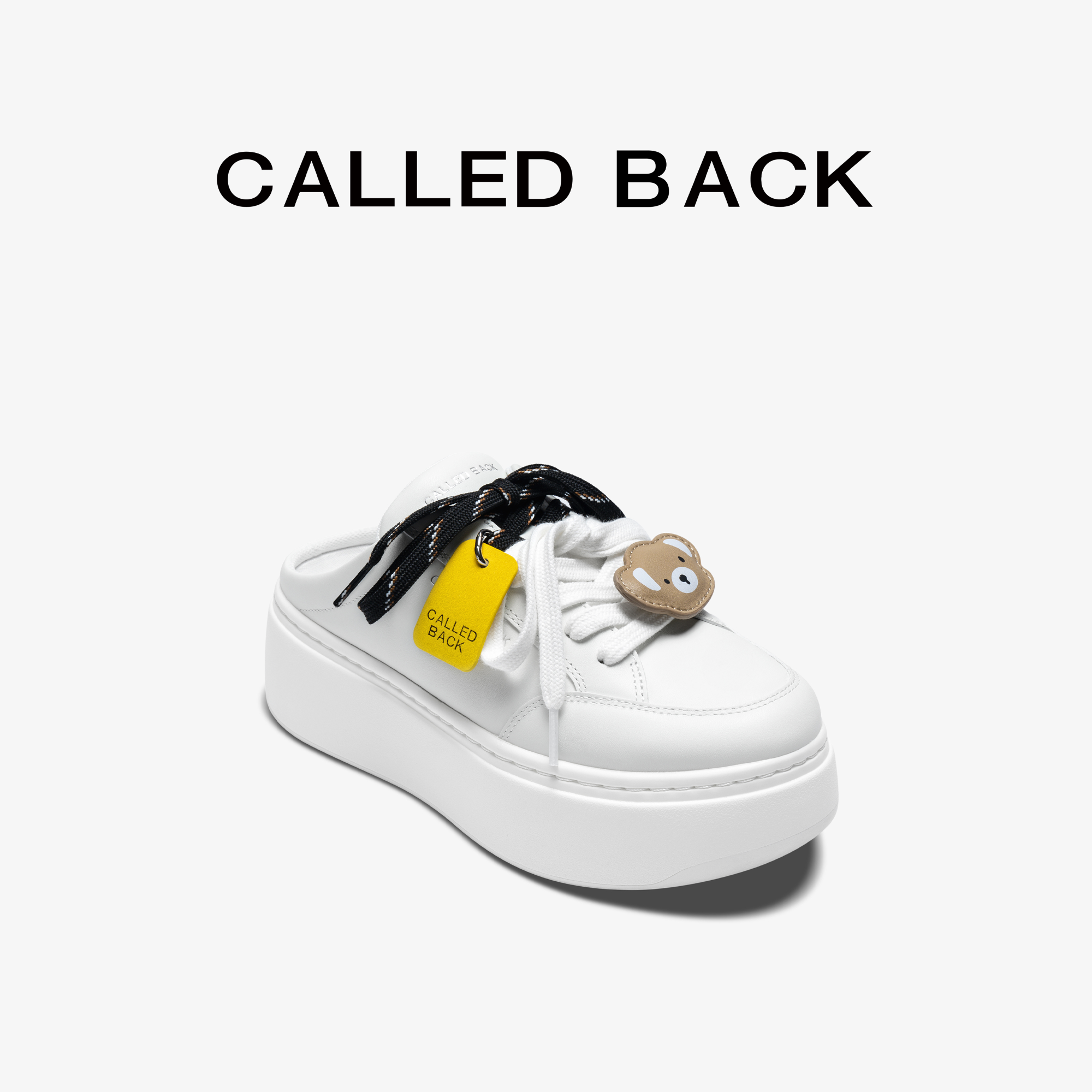 CALLED BACK【徐若晗】同款新款半拖小白鞋厚底透气轻便低帮增高鞋
