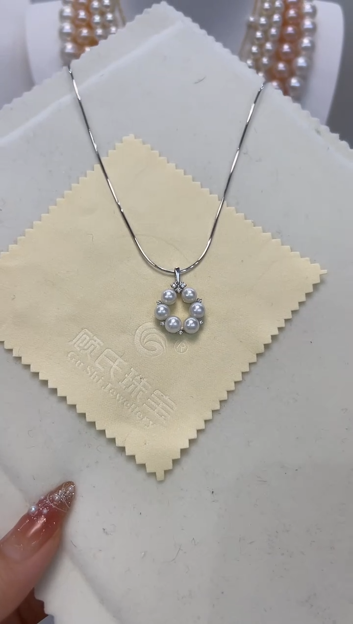 【闪购商品】淡水珍珠吊坠(赠链)银S925镶嵌吊坠3