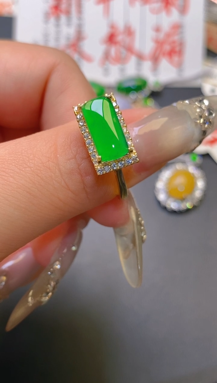 【闪购商品】翡翠耳饰银S925镶嵌天然A货翡翠1