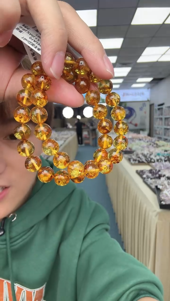 手串琥珀（花珀）未镶嵌13-10m(多样性发其一）