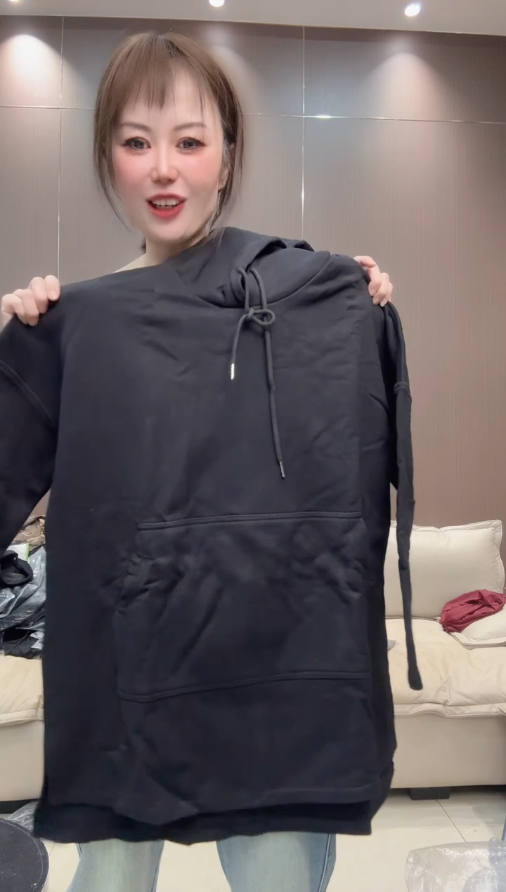 黑色卫衣连帽L码