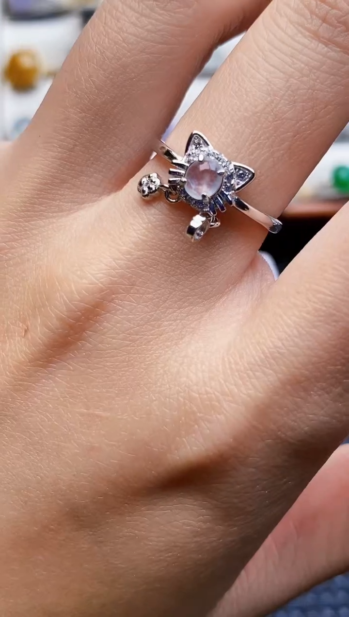 银S925镶嵌戒指翡翠3044