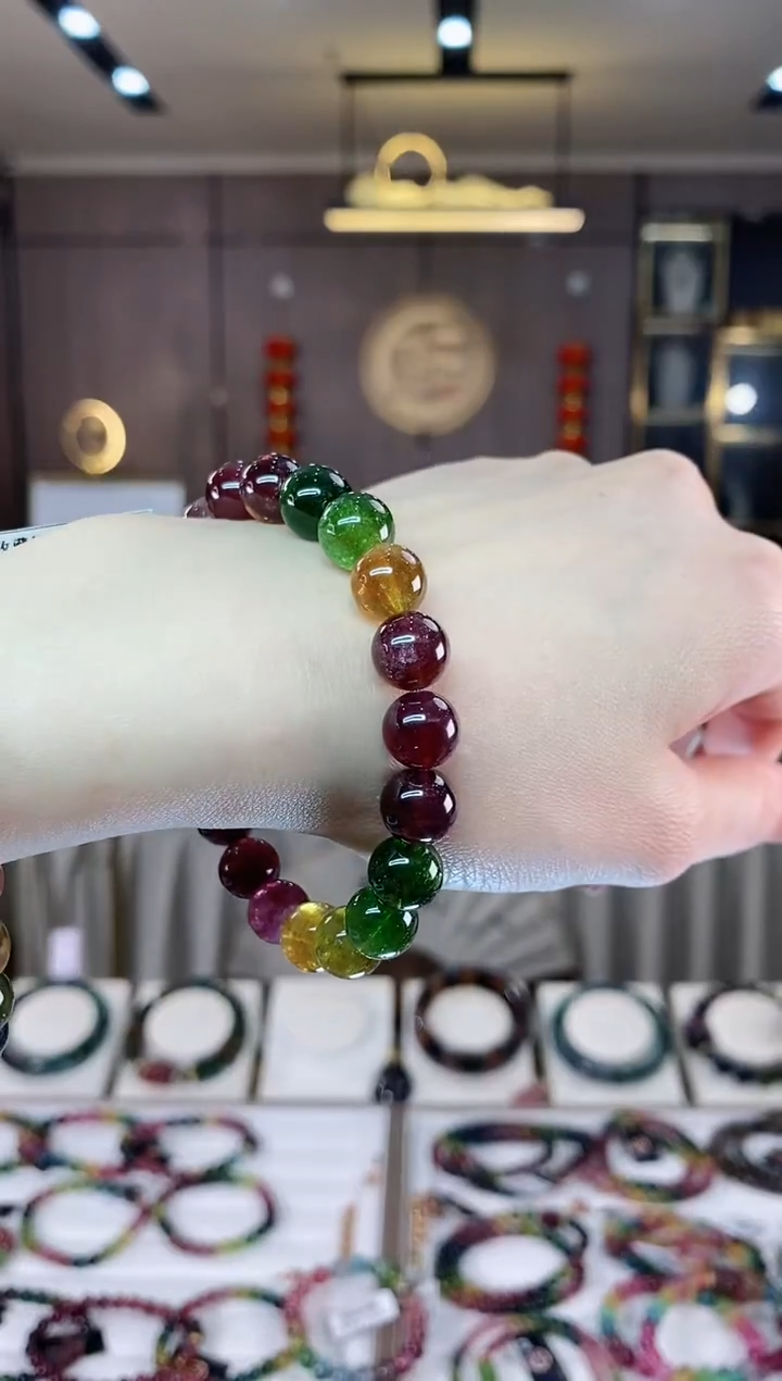 【闪购商品】碧玺单圈手串9mm+未镶嵌一物一证dan