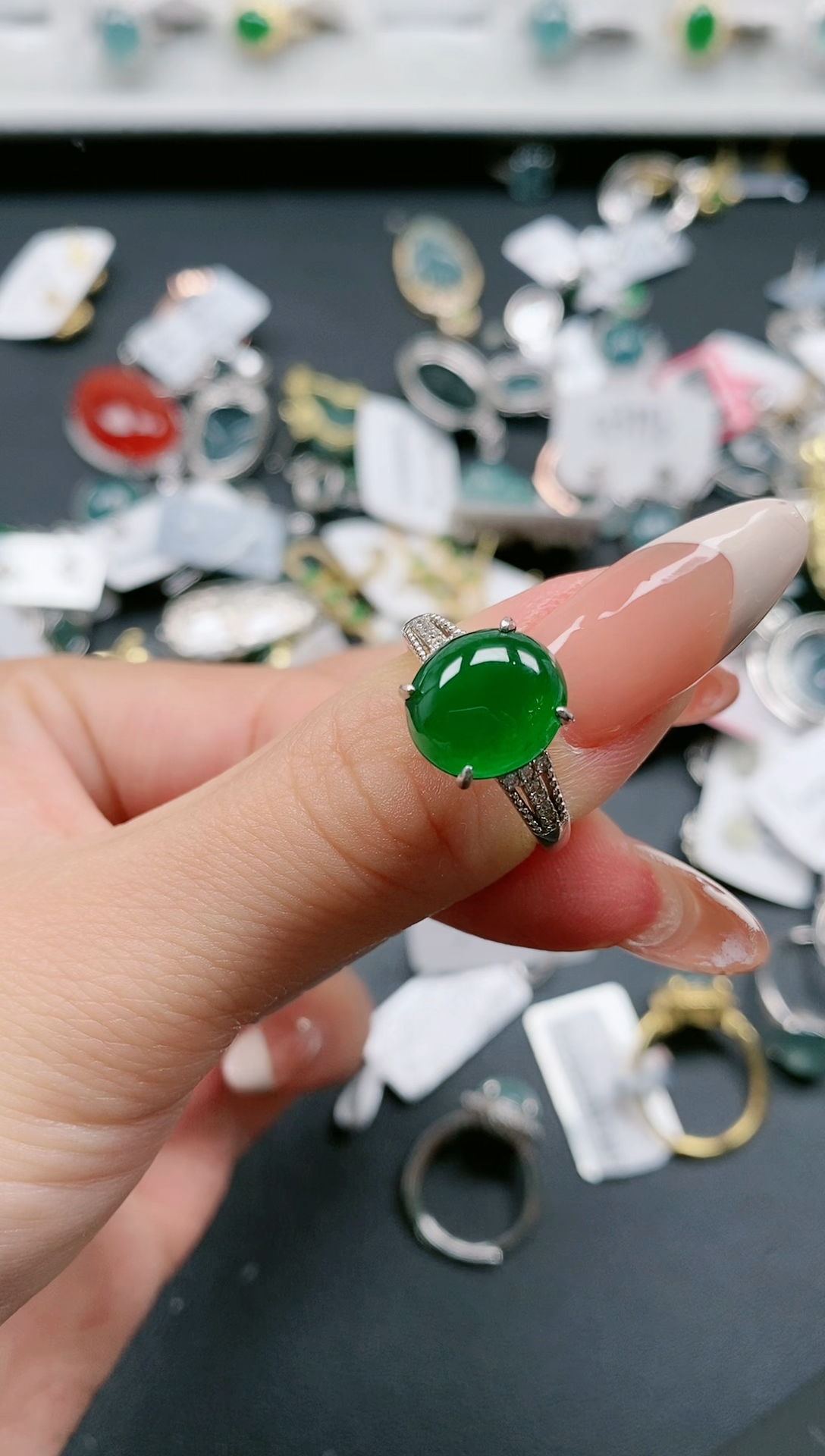 【闪购商品】翡翠戒指银S925镶嵌1111111