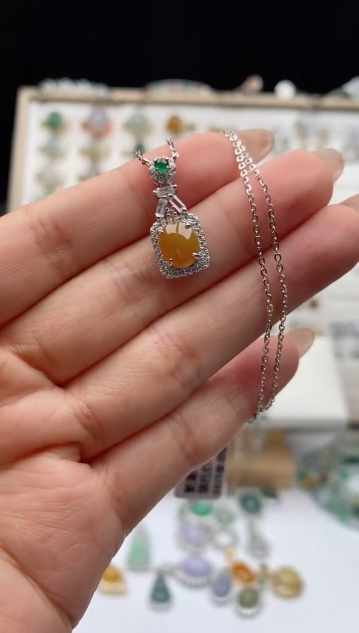 翡翠戒指银S925镶嵌天然A货翡翠