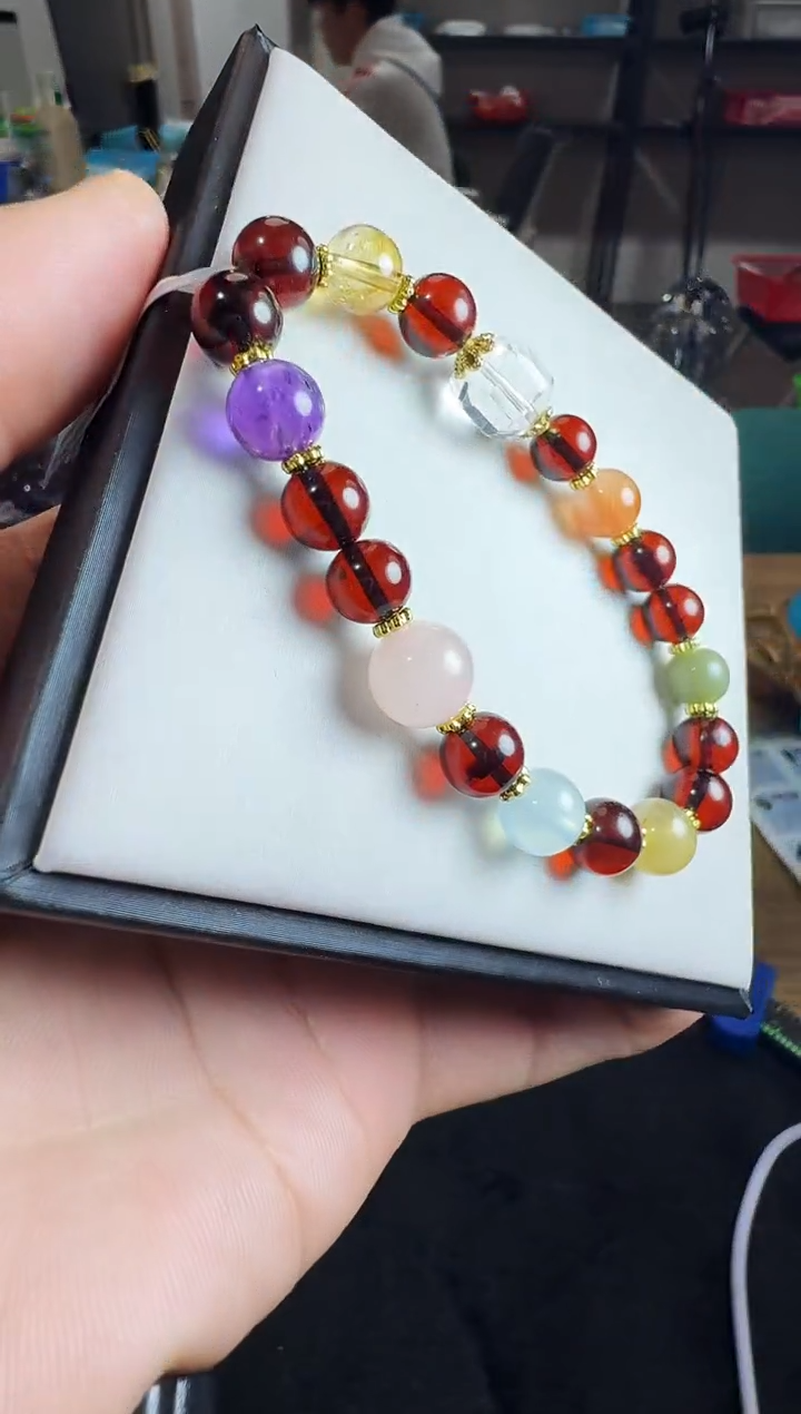 手链琥珀未镶嵌晶0415 约8mm