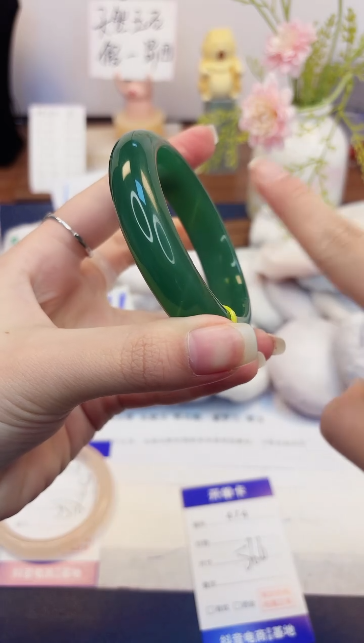 【闪购商品】石英质玉手镯未镶嵌474-东陵玉-圈口56