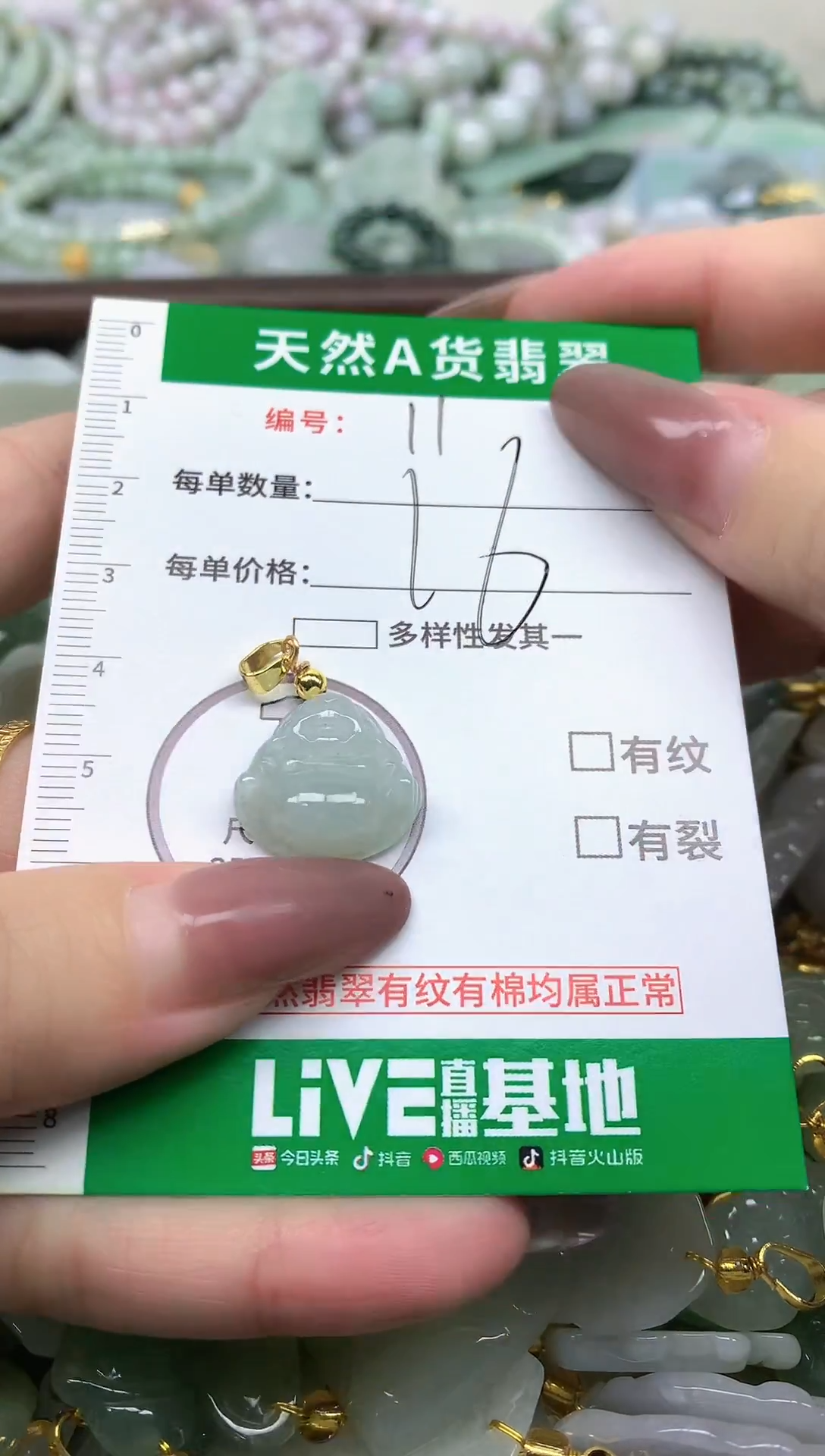 颈饰未镶嵌翡翠纯天然缅甸A货翡翠-11