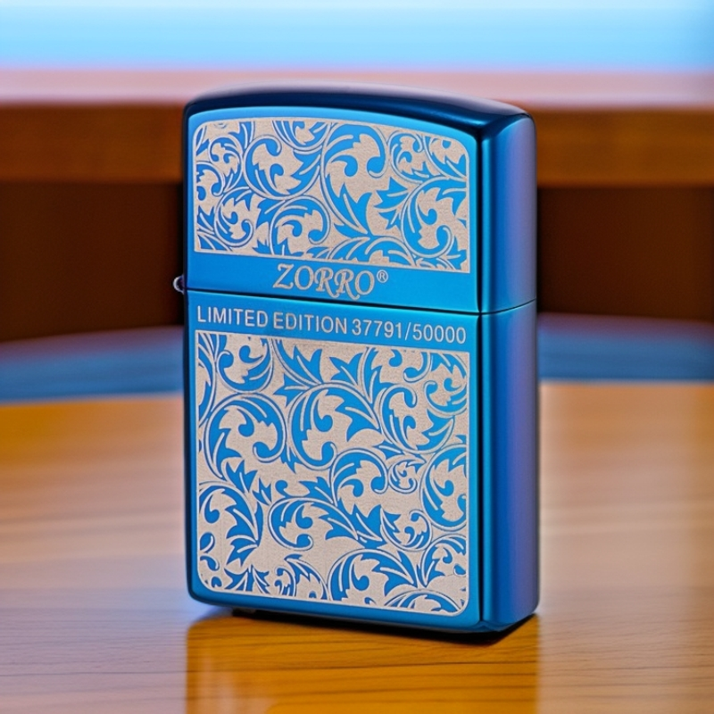 ZORRO【Z91742C限量唐草蓝冰】蓝冰唐草经典打火机（自行加油）-37