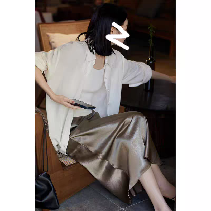 【运费险+松紧腰+拉链+侧开叉】高品质半身裙法式显瘦中长款A字裙