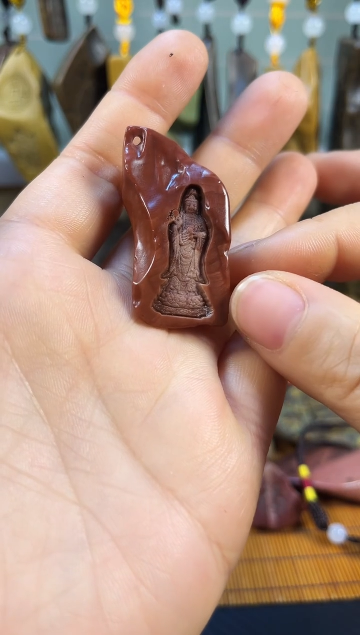 原石雕刻 默认打孔穿绳30