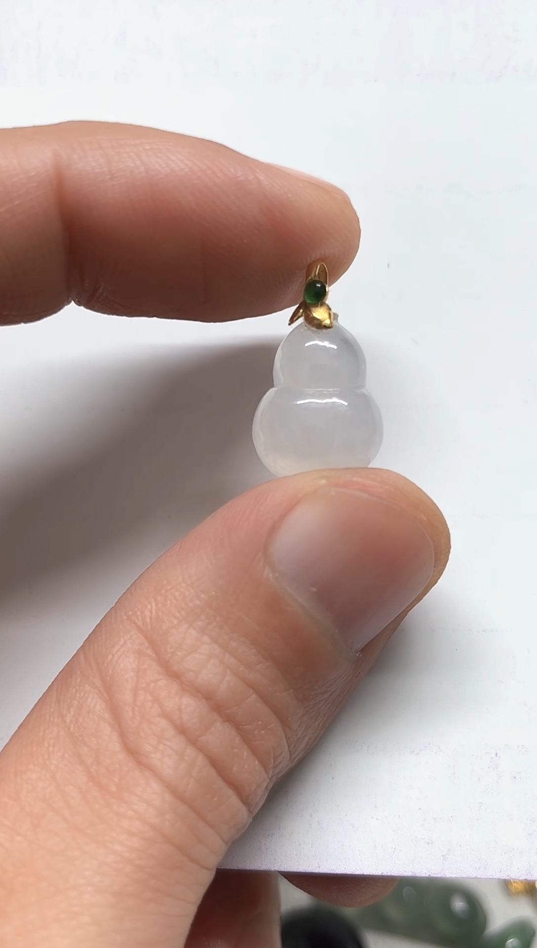 【闪购商品】翡翠颈饰18K金镶嵌天然缅甸A货翡翠吊坠