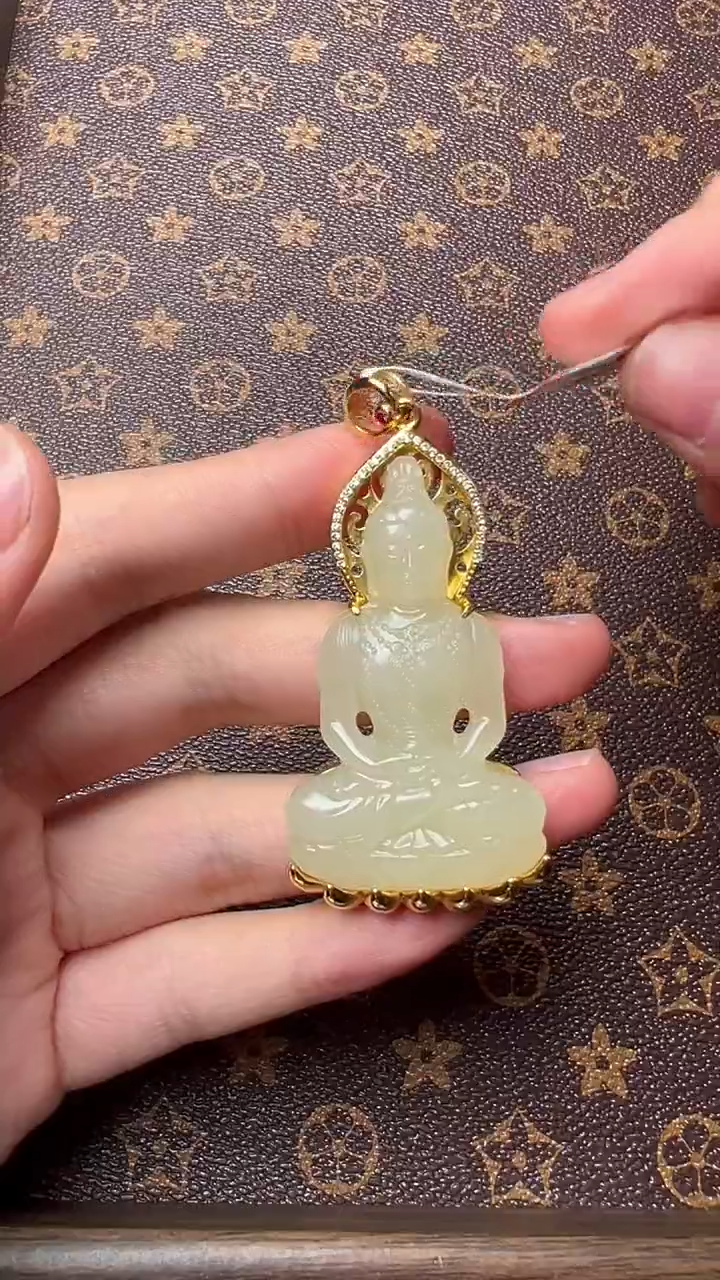 【闪购商品】和田玉吊坠(不含链)银S925镶嵌JYMND41218-12