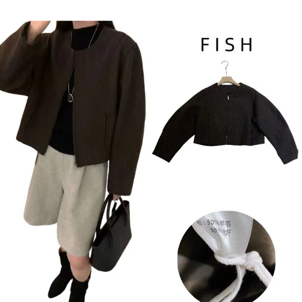 【无阻】春装韩系极简50%羊毛外套