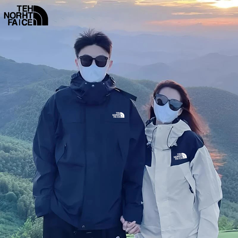 动感北面冲锋衣三合一男女款户外运动登山服连帽防风防水秋冬外套