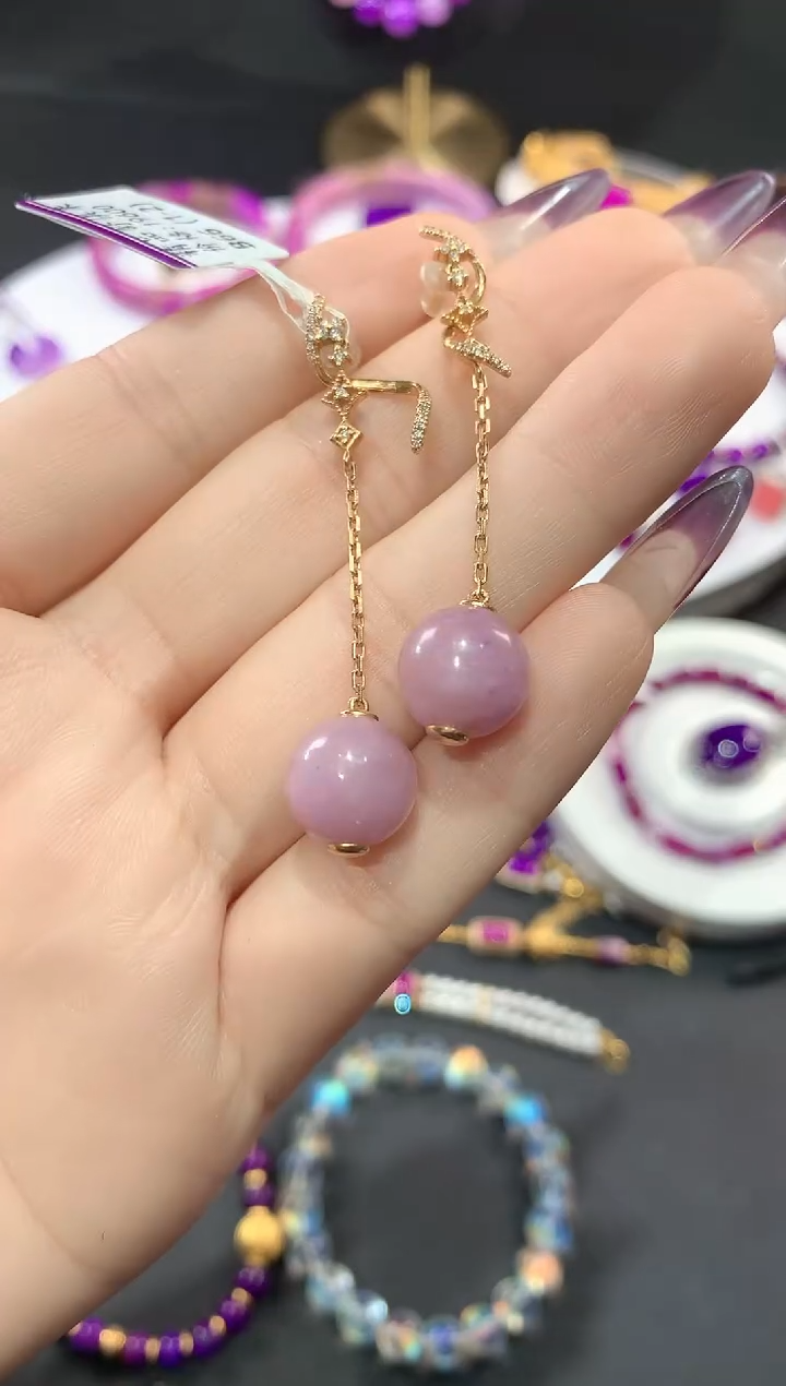 苏纪石（舒俱来）18K金镶嵌.耳饰