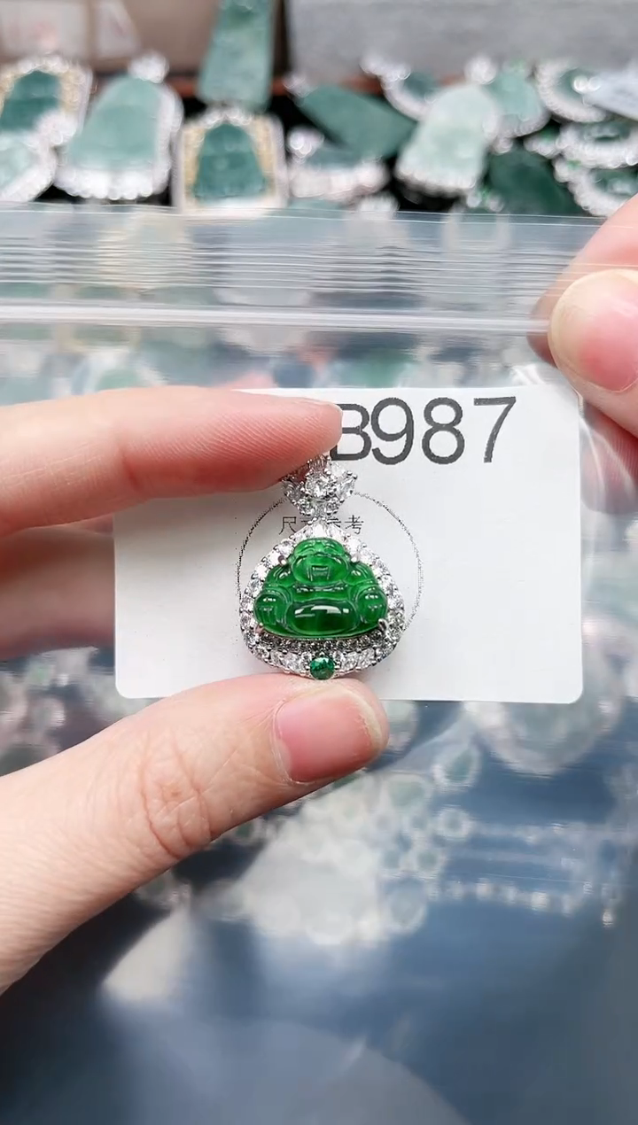 【闪购商品】翡翠颈饰未镶嵌赠皮绳987