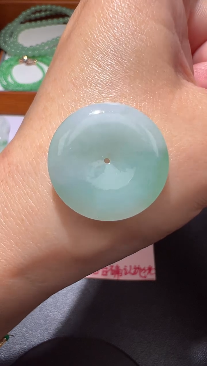 【闪购商品】定制翡翠未镶嵌23.6*4.2平安扣