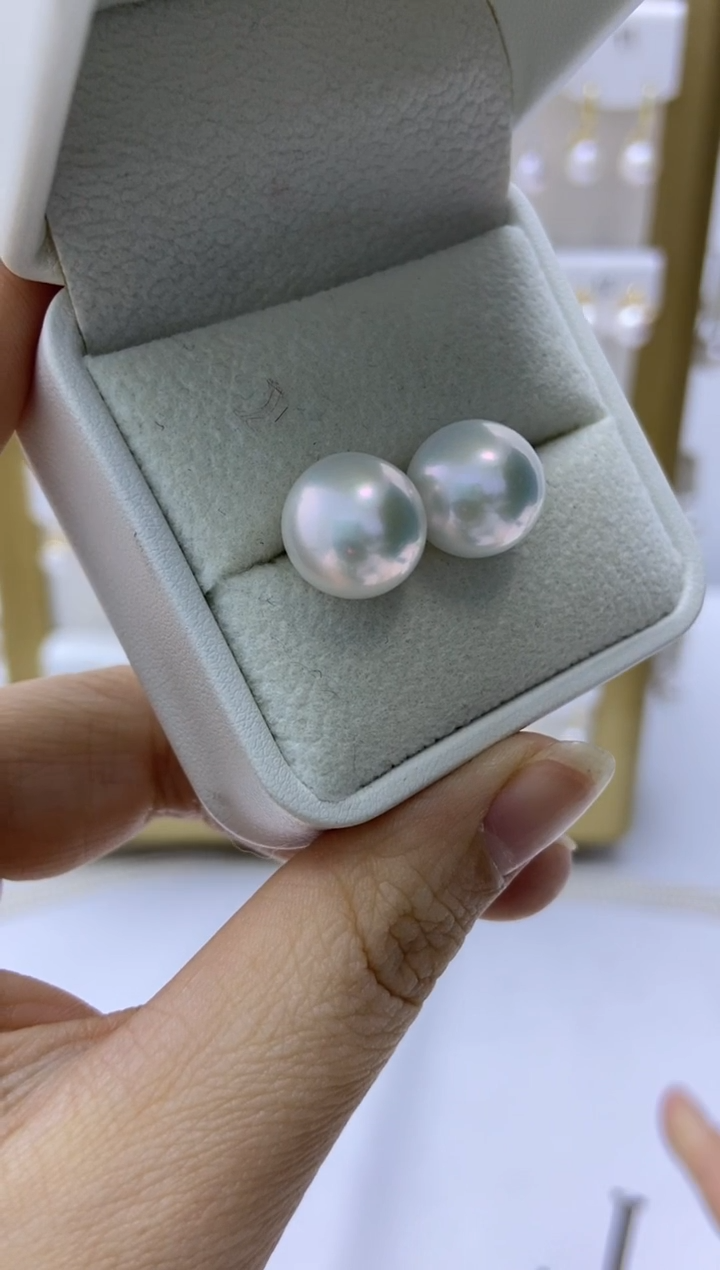 银S925镶嵌耳饰淡水珍珠43