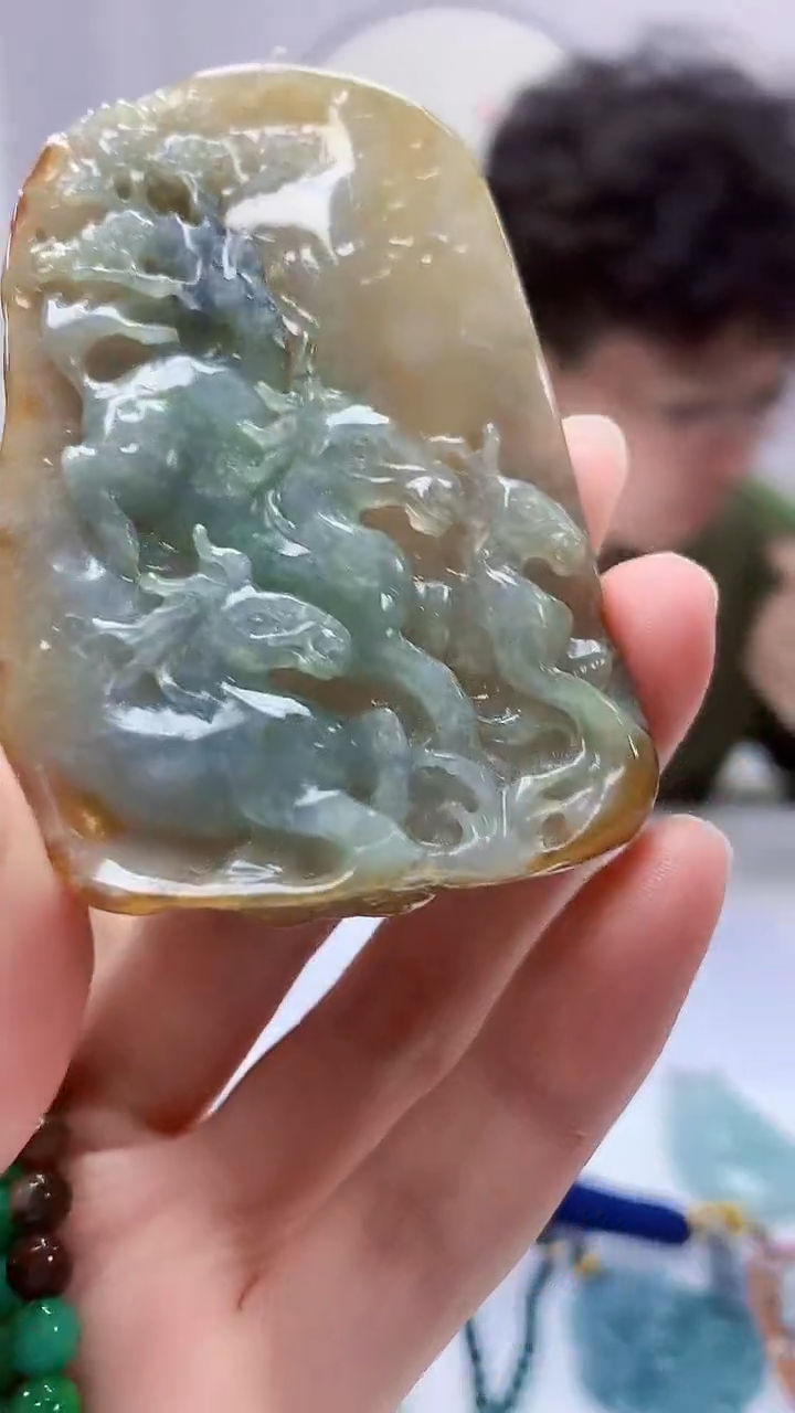 【闪购商品】定制翡翠未镶嵌4688zm-毛货挂件赠珠链马131