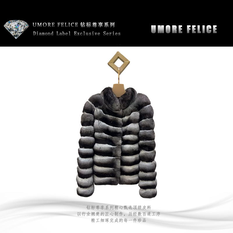 UMORE FELICE华斯皮草【甄老板专属】青紫蓝（龙猫）皮草外套