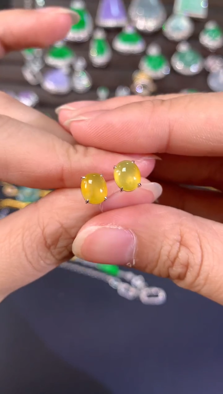 【闪购商品】翡翠耳饰18K金镶嵌A650|2500