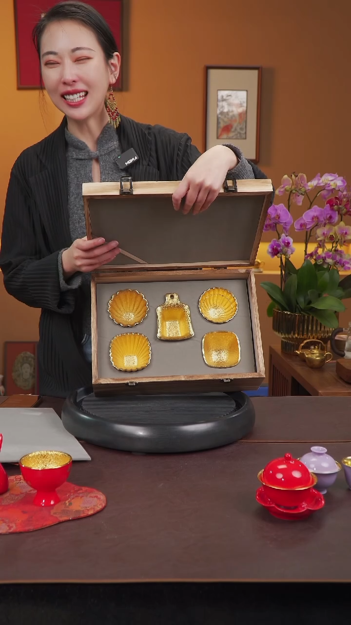 【闪购商品】杯【宜景窑鎏金系列】招财进宝