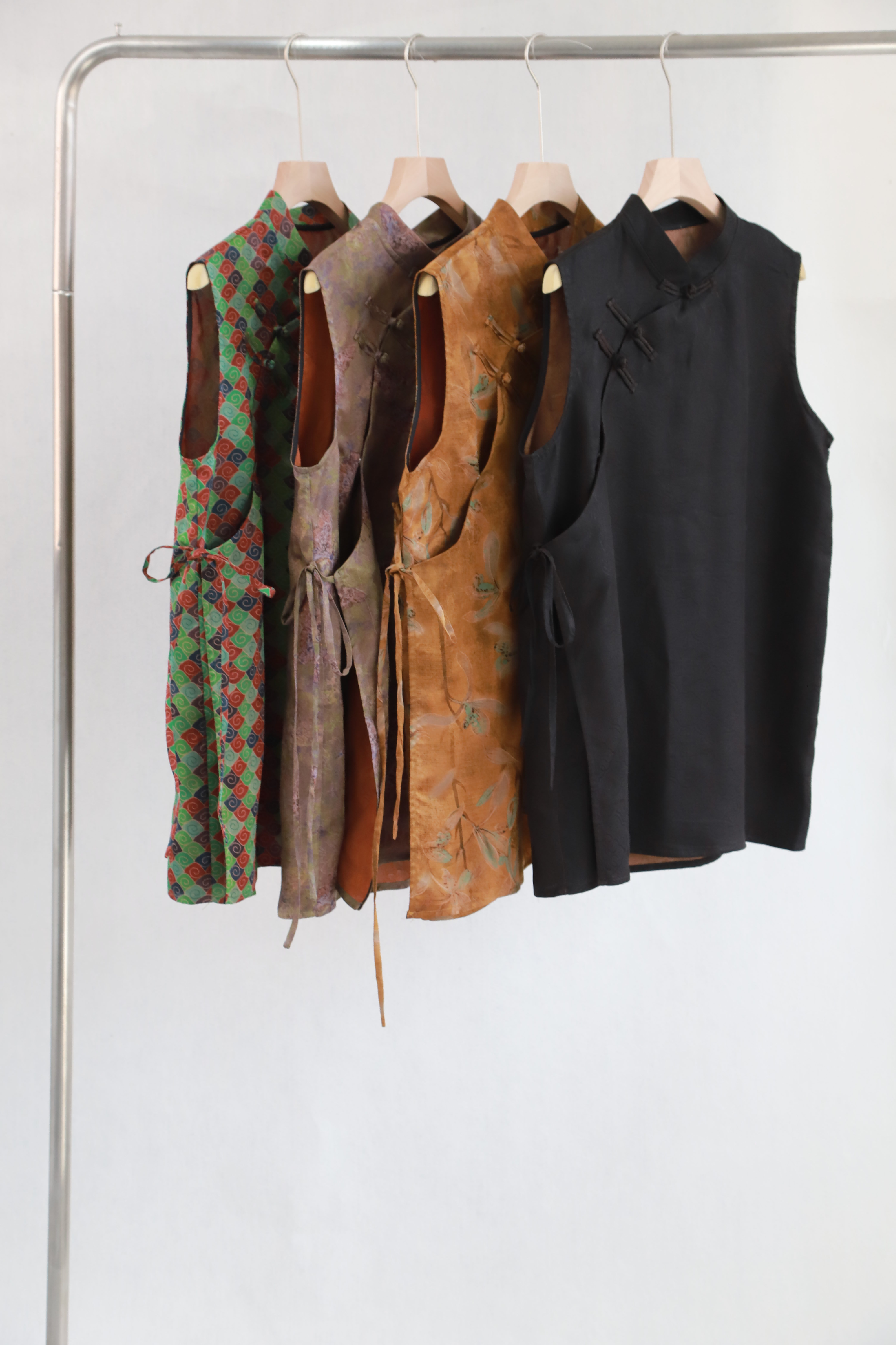 浔象丝绸『奥黛』桑蚕丝香云纱奥黛短旗袍